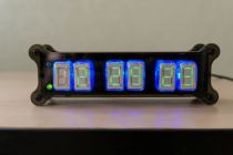 Wi-Fi Thyratron desk clock with ITS1-A tubes in acrylic case