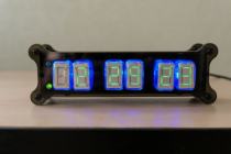 Wi-Fi Thyratron desk clock with ITS1-A tubes in acrylic case