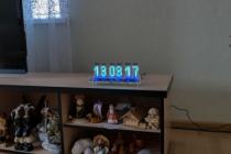 Wi-Fi Anuta matrix desk clock with VFD IVLM-117 tubes in clear plastic case