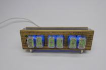 Wi-Fi Thyratron desk clock with ITS1-A tubes in wooden case