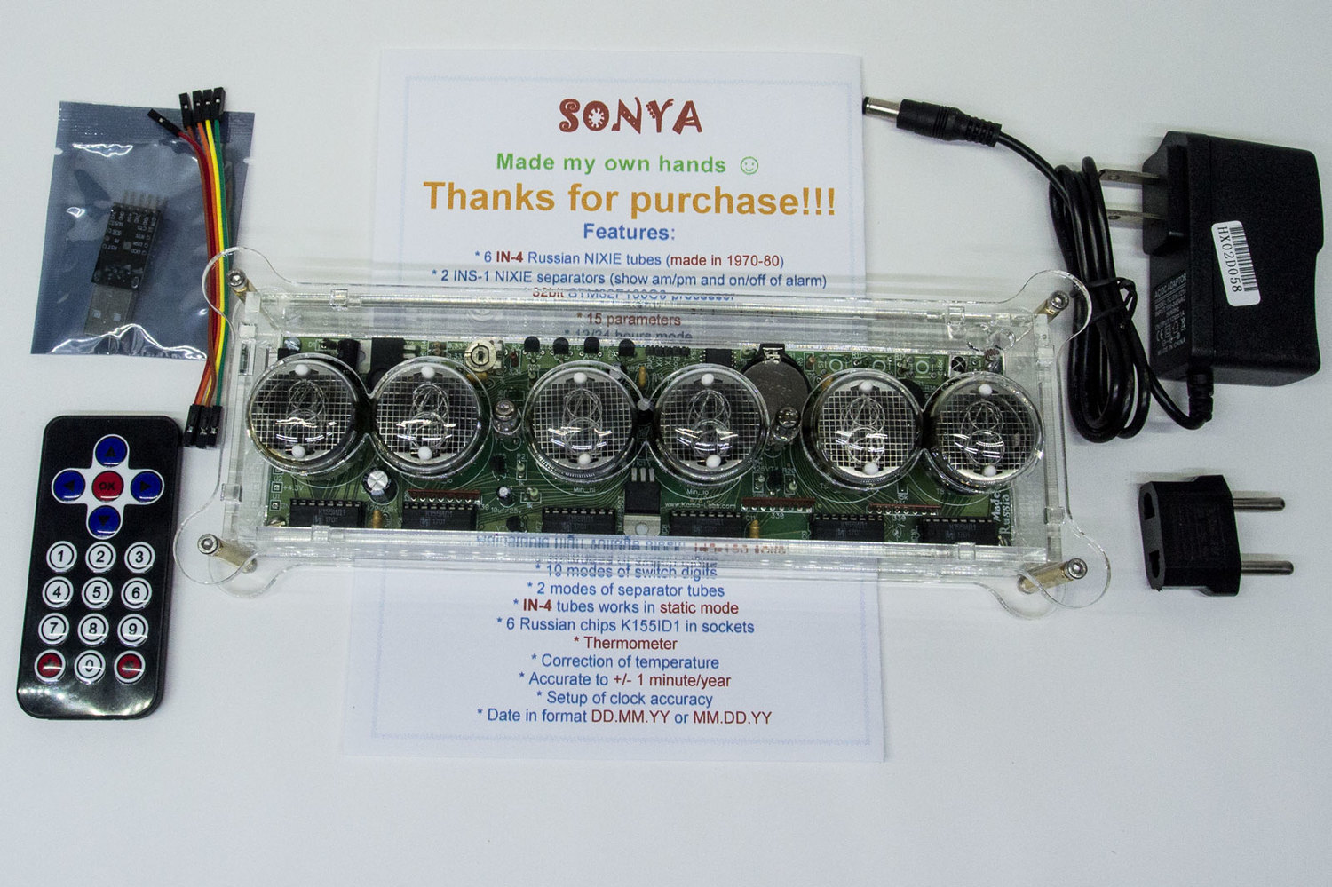 Package for Alena IN-14 nixie clock