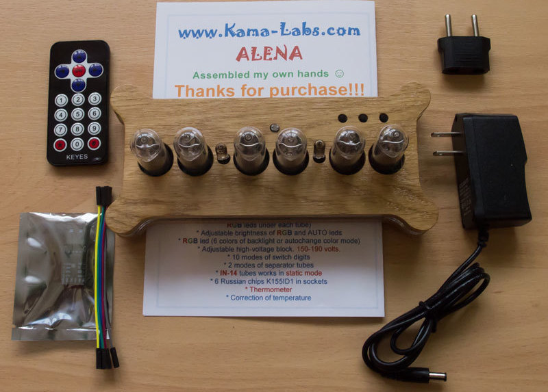 Package for Alena IN-14 nixie clock