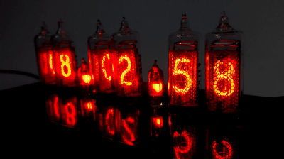 Yana nixie IN-16 clock. Effects of switching digits.