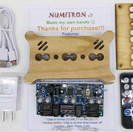 Board for Numitron desk clock. Do it yourself! Just add your IV-9 or IV-16 tubes.