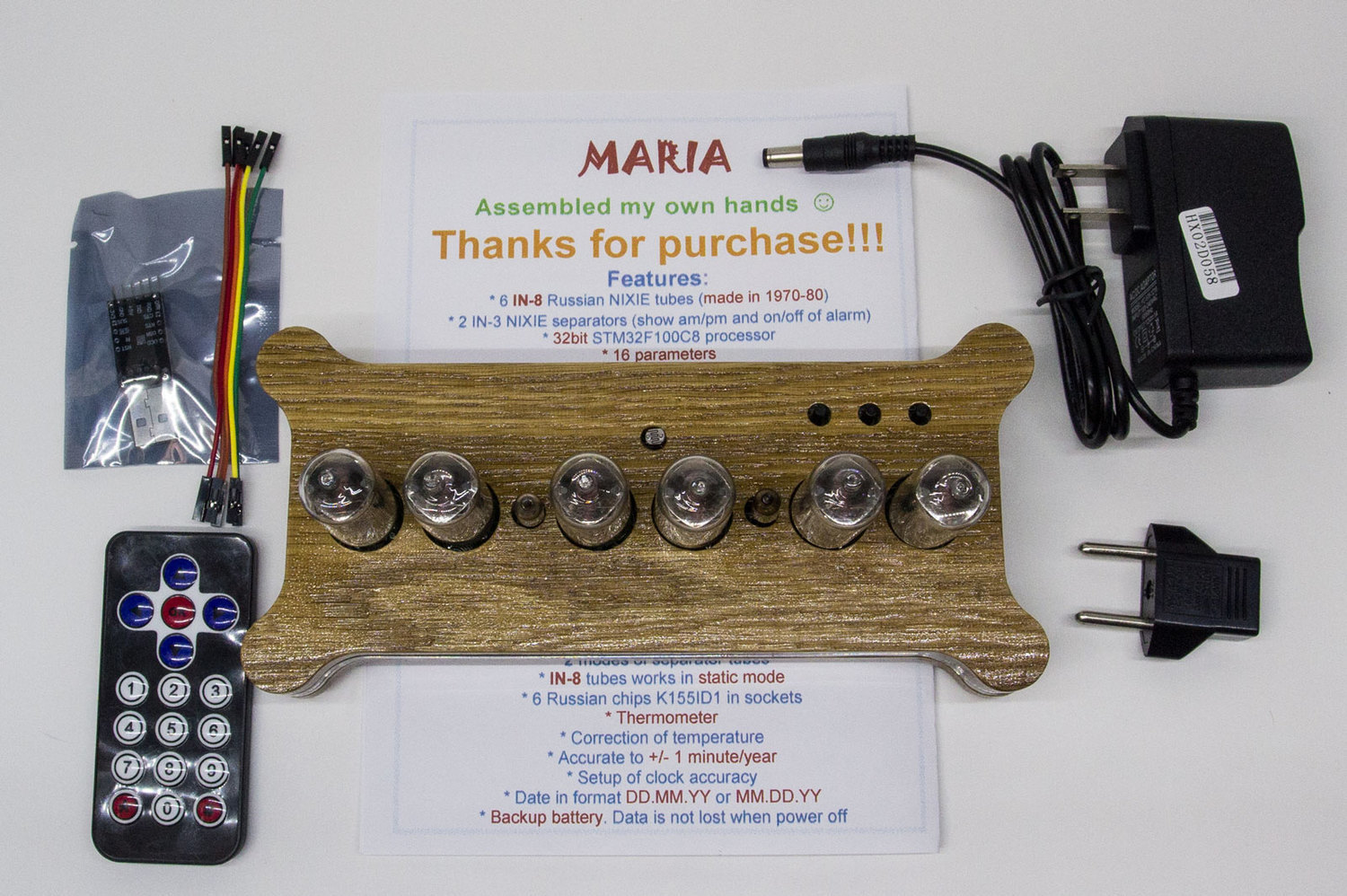 Package for Maria IN-8-2 clock Package for Maria IN-8-2 nixie clock