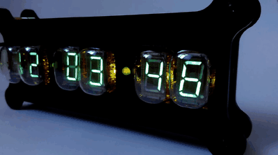 Nadia IV-22 VFD desk clock. Effects of switching digits.