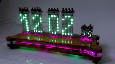 Katusha 16x IVLM-117 VFD desk clock. Effects of changing digits