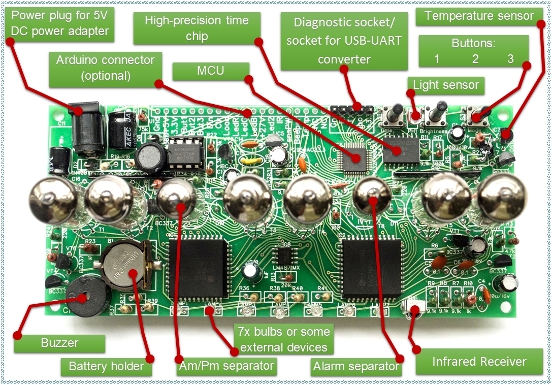 What on the board Tanya IV-6 VFD desk clock What on the board Tanya IV-6 VFD desk clock