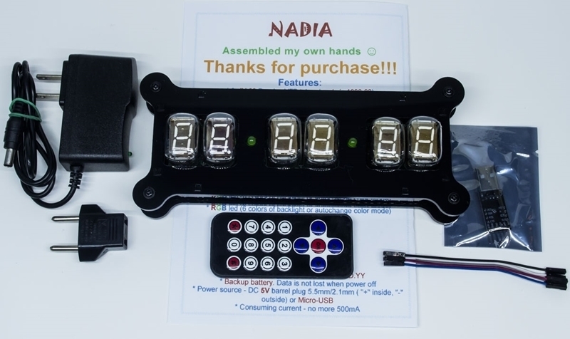 Package for Nadia IV-22 VFD desk clock