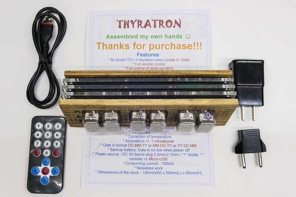 Package for Wi-Fi Thyratron ITS1-A desk clock
