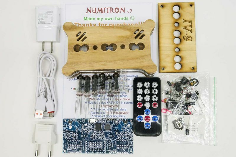 Package of DIY KIT Numitron IV-9 desk clock
