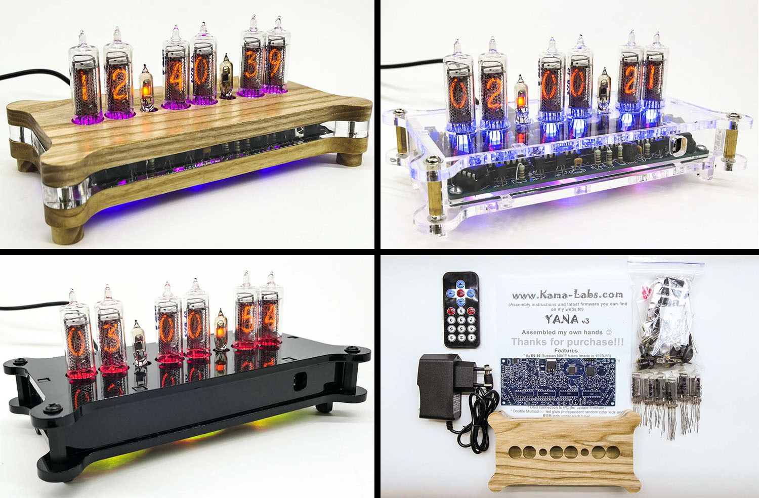 DIY KIT Yana IN-16 Nixie desk clock