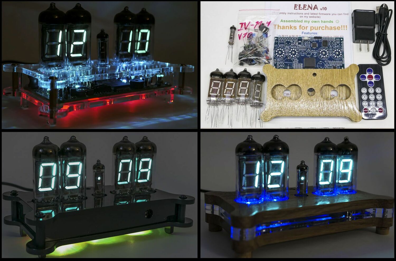 DIY KIT Elena IV-11 VFD desk clock