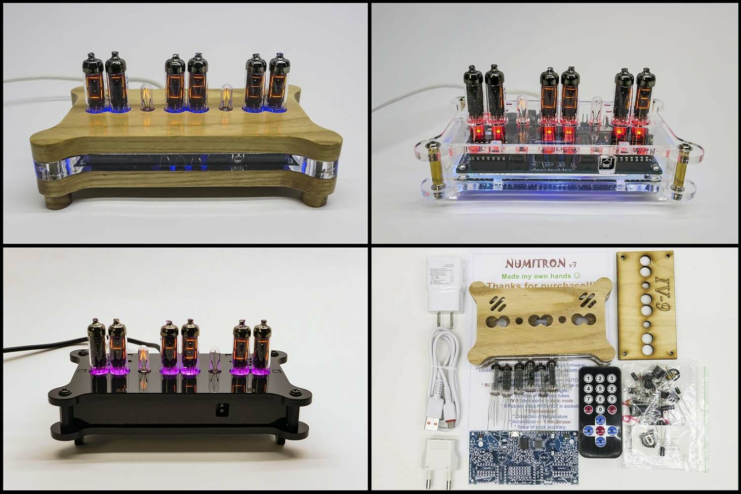 DIY KIT Numitron IV-9 desk clock